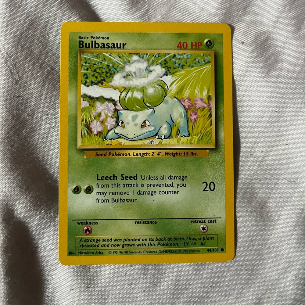 OG bulbasaur pokémon card